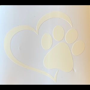 Paw Print with Heart Decal